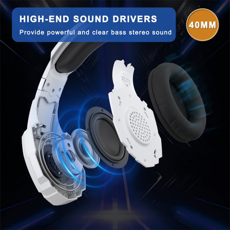 KOTION EACH G9000 Plus On-Ear Gaming Headset with Mic, Length: About 2.1m(Black White) - free shipping - PMC TechLife - Order now!
