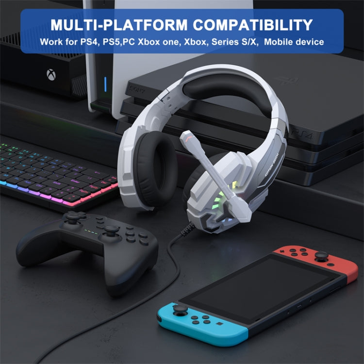 KOTION EACH G9000 Plus On-Ear Gaming Headset with Mic, Length: About 2.1m(Black White) - free shipping - PMC TechLife - Order now!