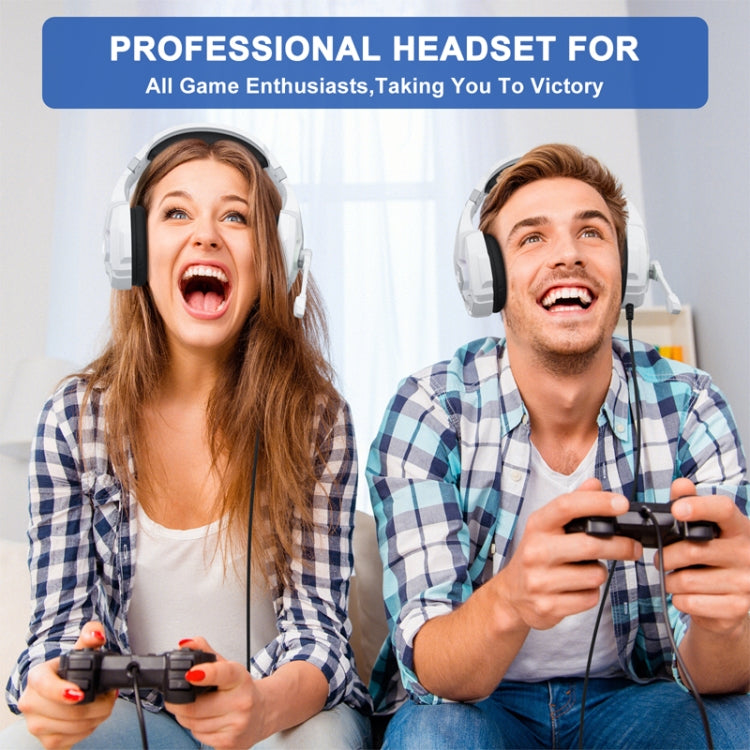 KOTION EACH G9000 Plus On-Ear Gaming Headset with Mic, Length: About 2.1m(Black White) - free shipping - PMC TechLife - Order now!