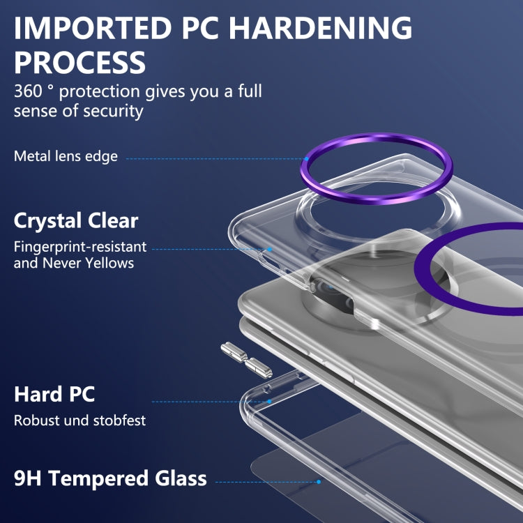 For Huawei Mate X3 lce Folding Series MagSafe Integrated Clear PC Phone Case(Purple) - Huawei Cases by PMC TechLife | Online Shopping South Africa | PMC TechLife | Buy Now Pay Later Mobicred