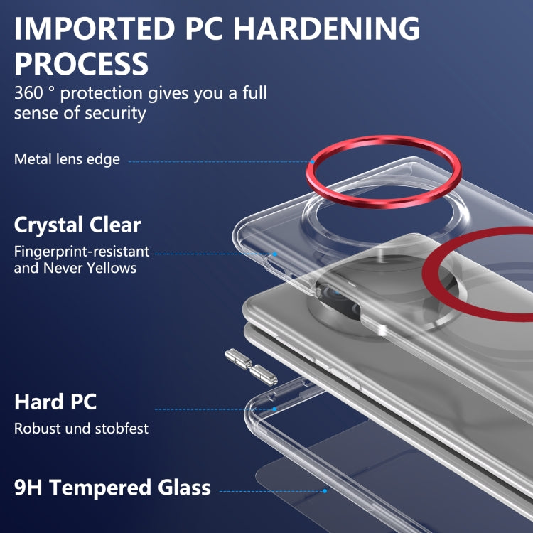 For Huawei Mate X5 lce Folding Series MagSafe Integrated Clear PC Phone Case(Red) - Huawei Cases by PMC TechLife | Online Shopping South Africa | PMC TechLife | Buy Now Pay Later Mobicred