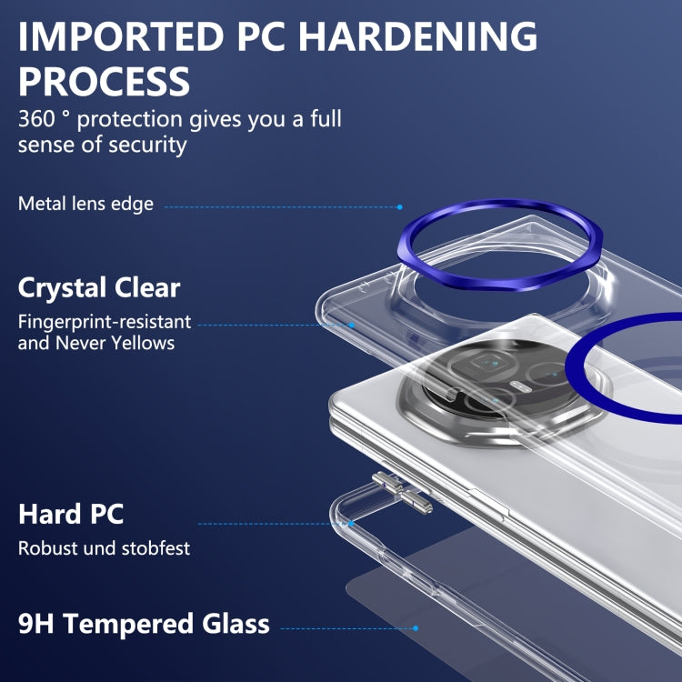 For Honor Magic V3 lce Folding Series MagSafe Integrated Clear PC Phone Case(Royal Blue) - Honor Cases by PMC TechLife | Online Shopping South Africa | PMC TechLife | Buy Now Pay Later Mobicred