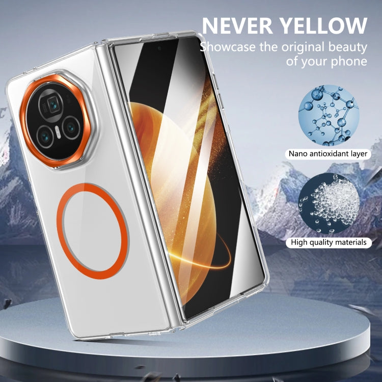 For Honor Magic V3 lce Folding Series MagSafe Integrated Clear PC Phone Case(Orange) - Honor Cases by PMC TechLife | Online Shopping South Africa | PMC TechLife | Buy Now Pay Later Mobicred