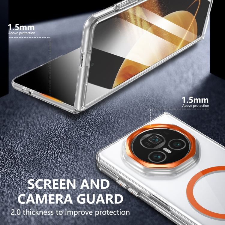 For Honor Magic V3 lce Folding Series MagSafe Integrated Clear PC Phone Case(Orange) - Honor Cases by PMC TechLife | Online Shopping South Africa | PMC TechLife | Buy Now Pay Later Mobicred
