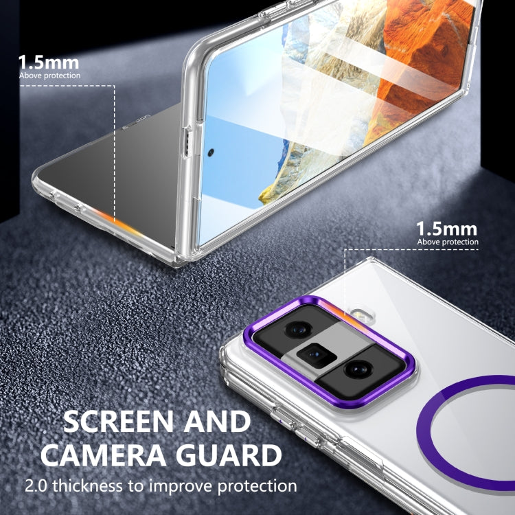 For Honor Magic Vs3 lce Folding Series MagSafe Integrated Clear PC Phone Case(Purple) - Honor Cases by PMC TechLife | Online Shopping South Africa | PMC TechLife | Buy Now Pay Later Mobicred