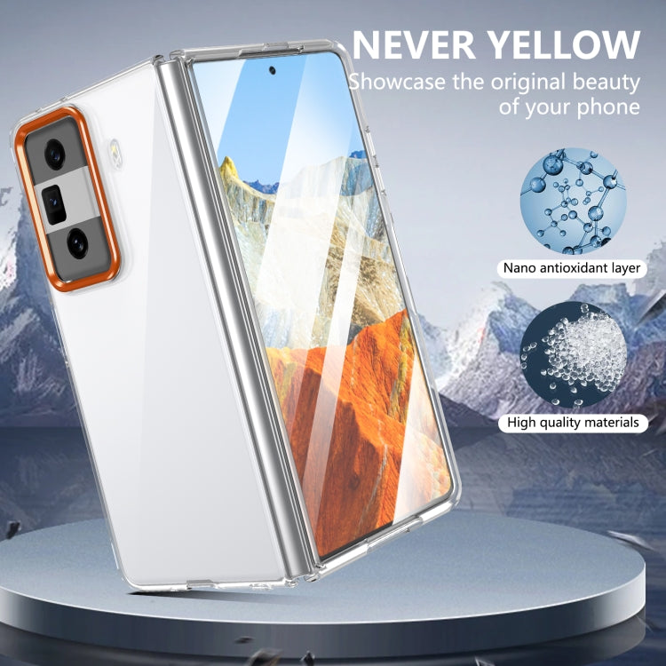 For Honor Magic Vs3 lce Folding Series Integrated Clear PC Phone Case(Orange) - Honor Cases by PMC TechLife | Online Shopping South Africa | PMC TechLife | Buy Now Pay Later Mobicred