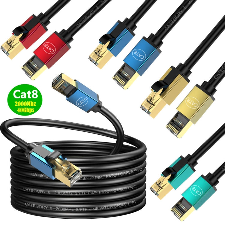 8m Home Fiber Bandwidth 10 Gigabit CAT8 Network Cable(Gold) - free shipping - PMC TechLife - Order now!