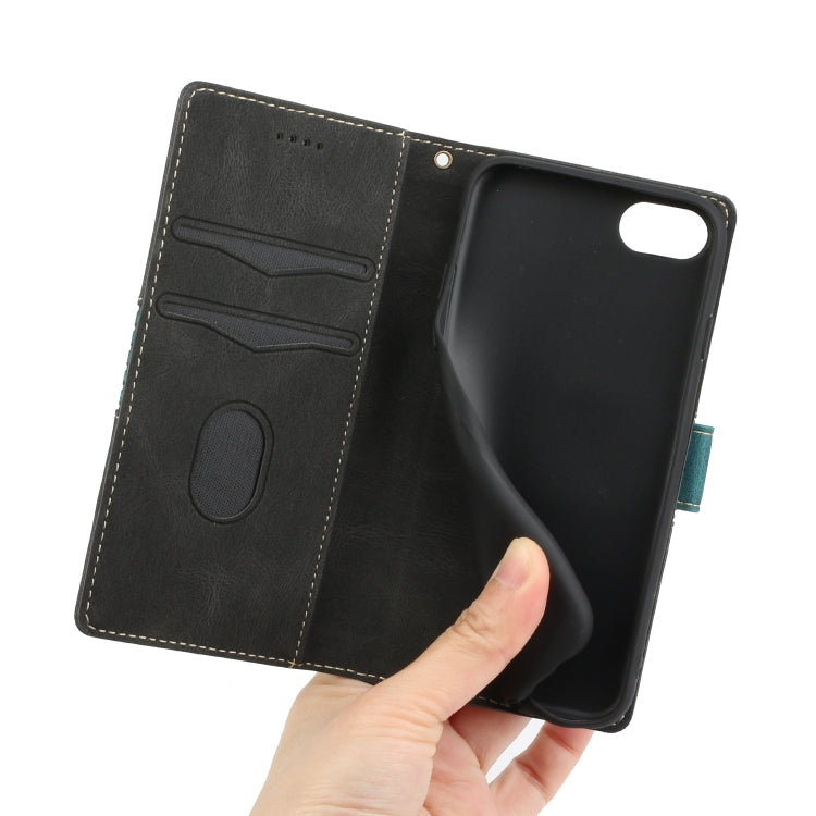 For iPhone 16e Grid Stitching Leather Phone Case with Lanyard(Black) - iPhone 16e Cases by PMC TechLife | Online Shopping South Africa | PMC TechLife | Buy Now Pay Later Mobicred