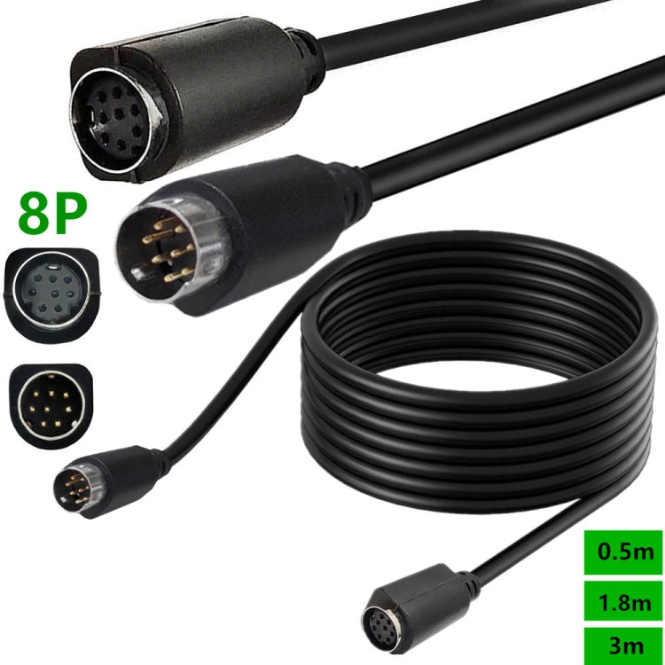 90 Degree mini DIN 8 Pin TV Audio Adapter Cable S-Video TV Box Cable, Length:3m(Black) - Cables by PMC TechLife | Online Shopping South Africa | PMC TechLife | Buy Now Pay Later Mobicred
