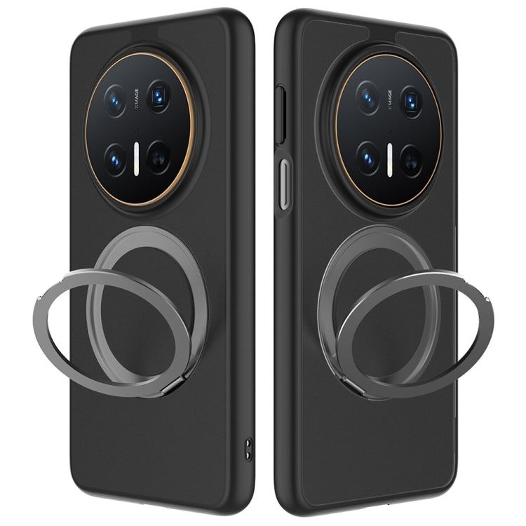 For Huawei Mate 70 Pro / 70 Pro+ Frosted 360 Degree Rotating Holder Phone Case(Black) - Huawei Cases by PMC TechLife | Online Shopping South Africa | PMC TechLife | Buy Now Pay Later Mobicred