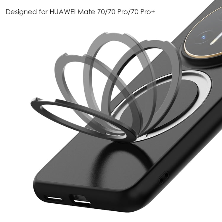 For Huawei Mate 70 Pro / 70 Pro+ Frosted 360 Degree Rotating Holder Phone Case(Black) - Huawei Cases by PMC TechLife | Online Shopping South Africa | PMC TechLife | Buy Now Pay Later Mobicred