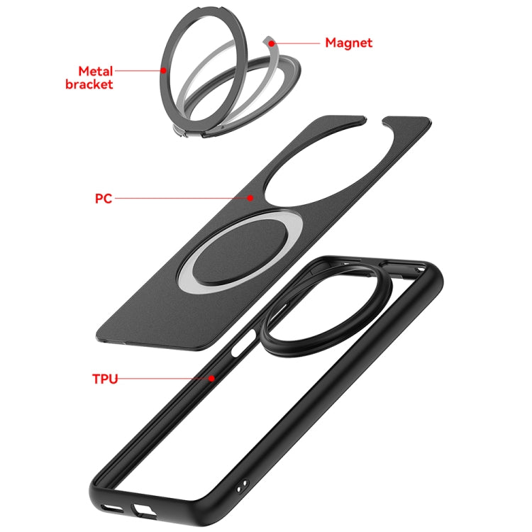 For Huawei Mate 70 Frosted 360 Degree Rotating Holder Phone Case(Black) - Huawei Cases by PMC TechLife | Online Shopping South Africa | PMC TechLife | Buy Now Pay Later Mobicred