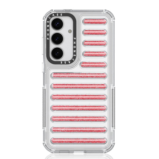 For Samsung Galaxy S25+ 5G Capsule Glitter TPU Hybrid PC Airbag Phone Case(Red) - Galaxy S25+ 5G Cases by PMC Jewellery | Online Shopping South Africa | PMC Jewellery | Buy Now Pay Later Mobicred