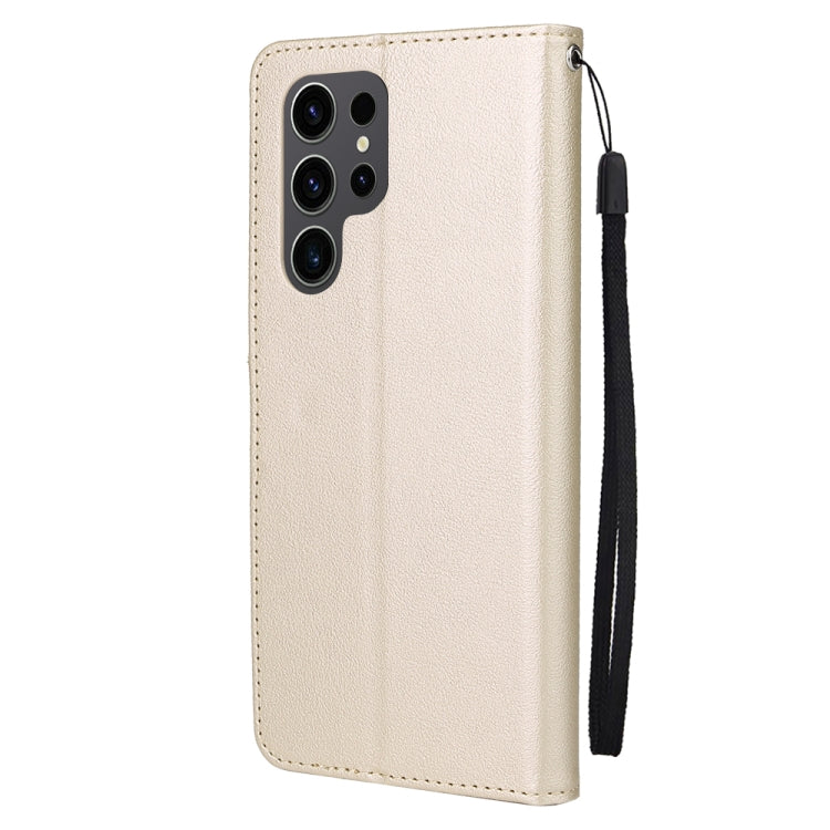 For Samsung Galaxy S25 Ultra 5G 3-Card Slots Multifunctional Leather Phone Case(Gold) - Galaxy S25 Ultra 5G Cases by PMC Jewellery | Online Shopping South Africa | PMC Jewellery | Buy Now Pay Later Mobicred