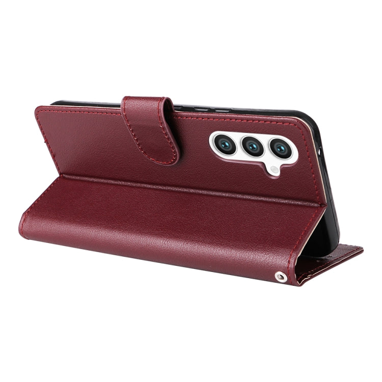 For Samsung Galaxy S25+ 5G 3-Card Slots Multifunctional Leather Phone Case(Wine Red) - Galaxy S25+ 5G Cases by PMC Jewellery | Online Shopping South Africa | PMC Jewellery | Buy Now Pay Later Mobicred