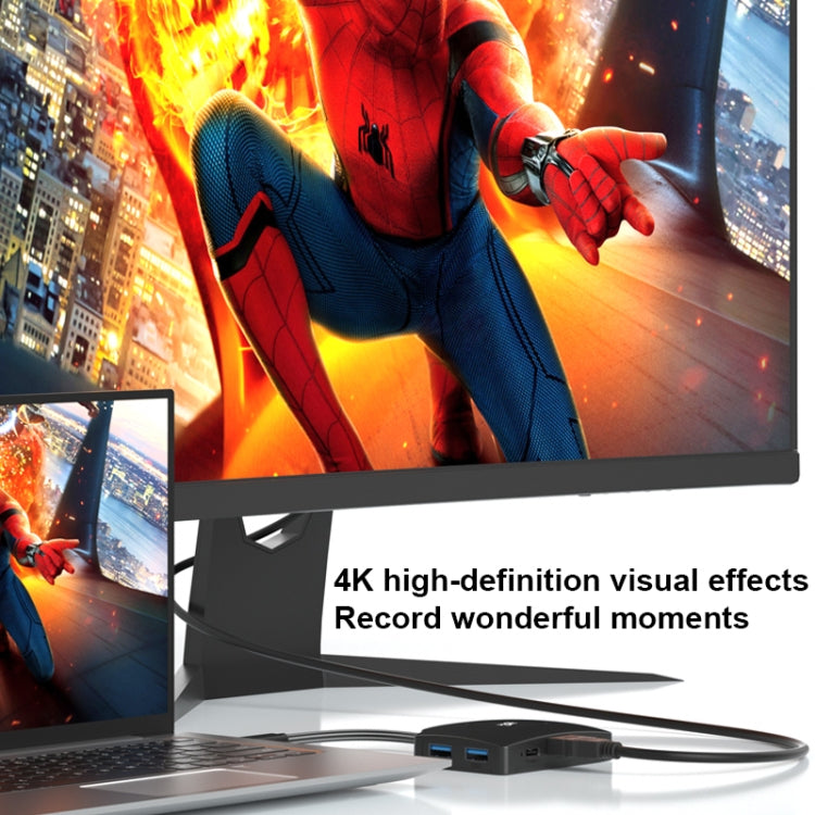 YCE-Z70A Type-C to PD 3.0, USB 3.0x2 + SD/TF, 3.5mm and HD1.4 Docking Station Video Capture Card(Black) - Video Capture Solutions by PMC TechLife | Online Shopping South Africa | PMC TechLife | Buy Now Pay Later Mobicred