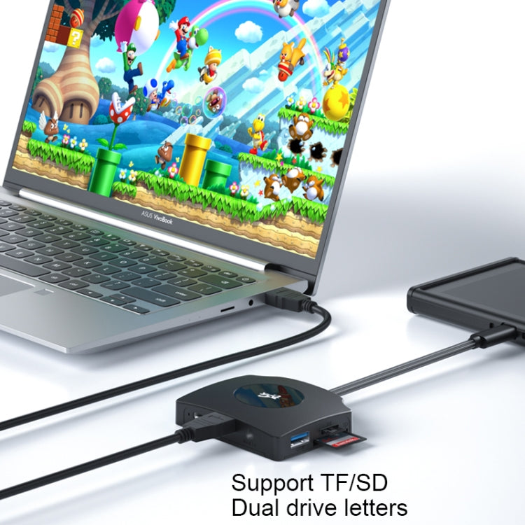 YCE-Z70A Type-C to PD 3.0, USB 3.0x2 + SD/TF, 3.5mm and HD1.4 Docking Station Video Capture Card(Black) - Video Capture Solutions by PMC TechLife | Online Shopping South Africa | PMC TechLife | Buy Now Pay Later Mobicred