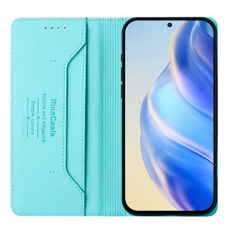 For Ulefone Note 14 RC01 Dual-Folded Magnetic Suction RFID Leather Phone Case(Mint Green) - Ulefone Cases by PMC TechLife | Online Shopping South Africa | PMC TechLife | Buy Now Pay Later Mobicred