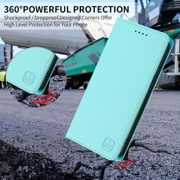 For Ulefone Note 14 RC01 Dual-Folded Magnetic Suction RFID Leather Phone Case(Mint Green) - Ulefone Cases by PMC TechLife | Online Shopping South Africa | PMC TechLife | Buy Now Pay Later Mobicred