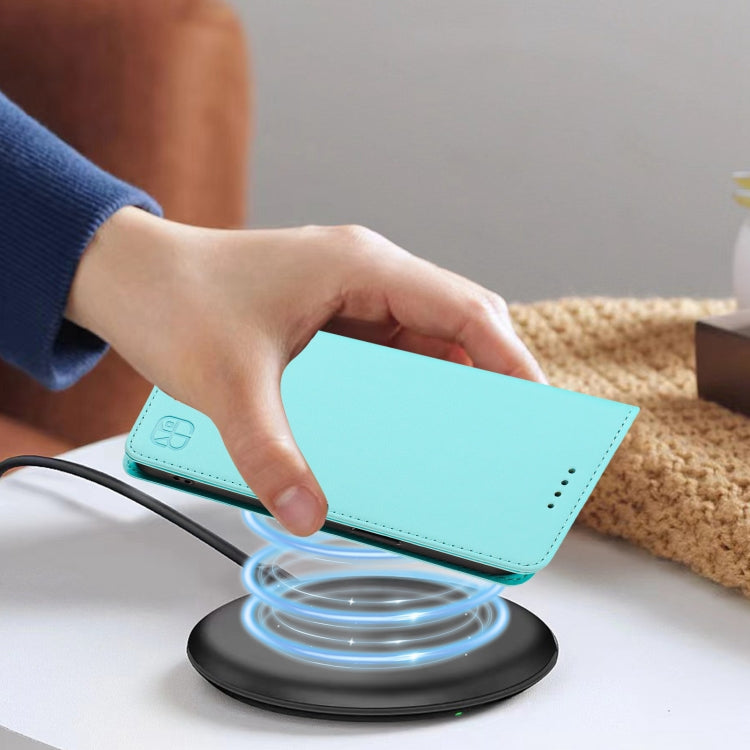 For Ulefone Note 14 RC01 Dual-Folded Magnetic Suction RFID Leather Phone Case(Mint Green) - Ulefone Cases by PMC TechLife | Online Shopping South Africa | PMC TechLife | Buy Now Pay Later Mobicred