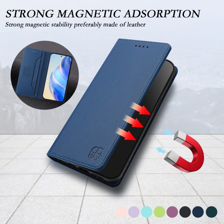 For Ulefone Note 16 Pro RC01 Dual-Folded Magnetic Suction RFID Leather Phone Case(Dark Blue) - Ulefone Cases by PMC TechLife | Online Shopping South Africa | PMC TechLife | Buy Now Pay Later Mobicred