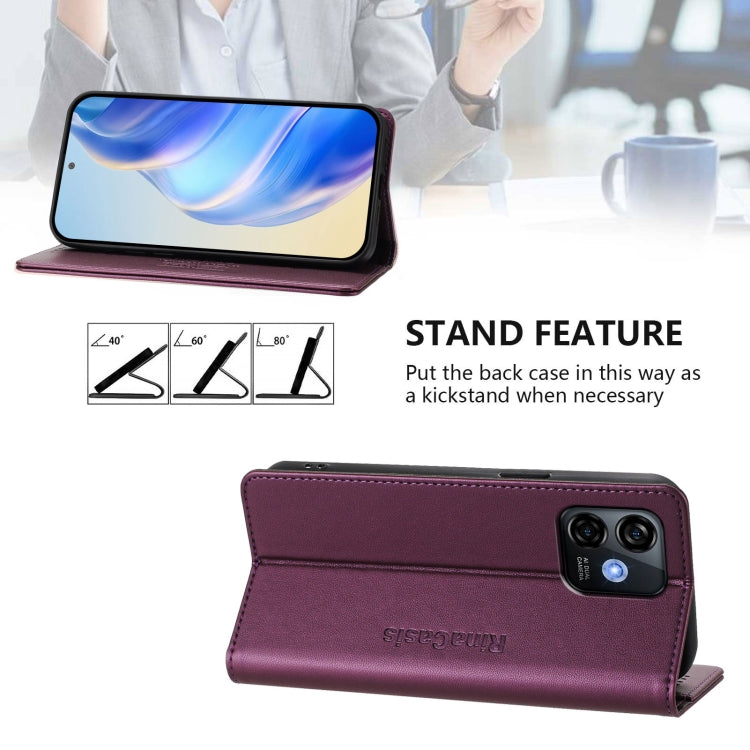 For Ulefone Note 16 Pro RC01 Dual-Folded Magnetic Suction RFID Leather Phone Case(Violet) - Ulefone Cases by PMC TechLife | Online Shopping South Africa | PMC TechLife | Buy Now Pay Later Mobicred