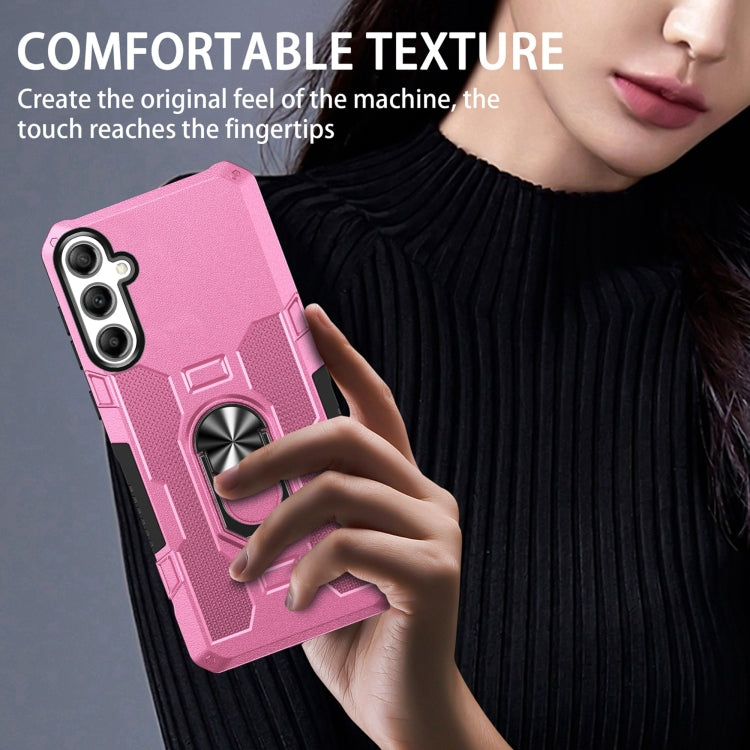 For Samsung Galaxy S25+ 5G Ring Holder Armor Hybrid Phone Case(Pink) - Galaxy S25+ 5G Cases by PMC Jewellery | Online Shopping South Africa | PMC Jewellery | Buy Now Pay Later Mobicred