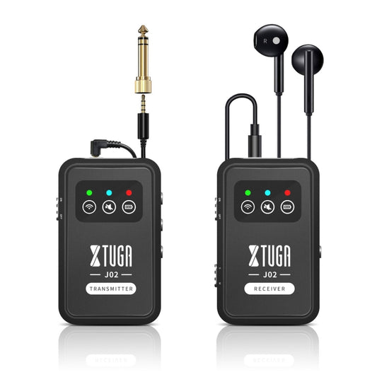 XTUGA J02 2.4G Stereo Wireless In-Ear Mini Monitor System with Transmitter & Receiver(Black) - Microphone by XTUGA | Online Shopping South Africa | PMC Jewellery | Buy Now Pay Later Mobicred