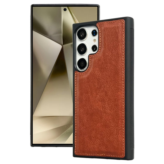 For Samsung Galaxy S25 Ultra 5G Cowhide Texture Back Cover Phone Case(Brown) - Galaxy S25 Ultra 5G Cases by PMC Jewellery | Online Shopping South Africa | PMC Jewellery | Buy Now Pay Later Mobicred