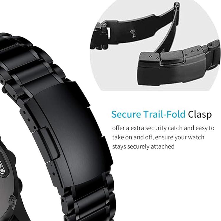 For Garmin 22mm Five-beads Titanium Alloy Push Buckle Metal Quick Release Watch Band(Grey) - free shipping - PMc TechLife - Order now!