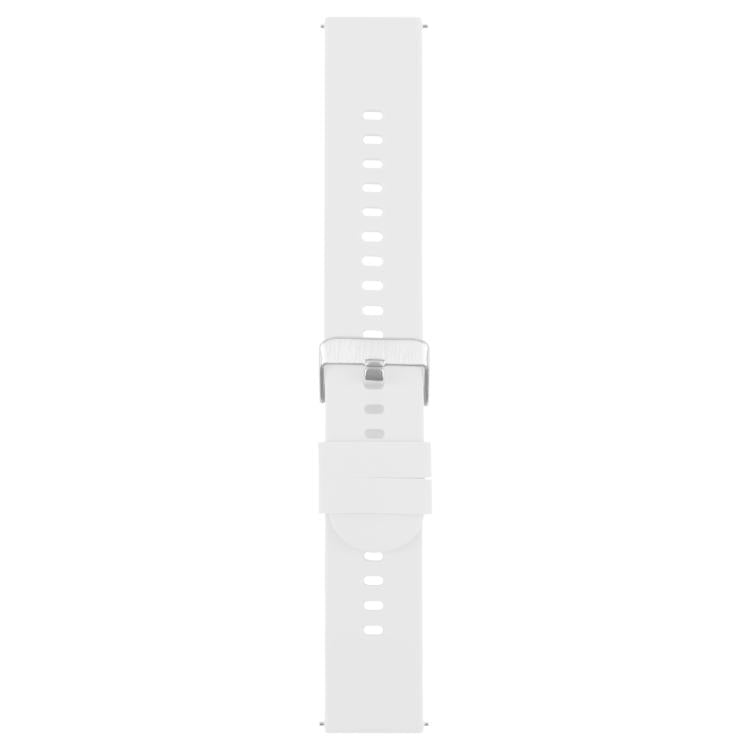 18mm Solid Color Steel Buckle Silicone Watch Band(White) - free shipping - PMc TechLife - Order now!