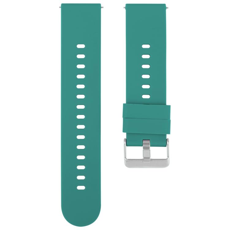 18mm Solid Color Steel Buckle Silicone Watch Band(Dark Green) - 18mm Bands by PMc TechLife | Online Shopping South Africa | PMc TechLife | Buy Now Pay Later Mobicred