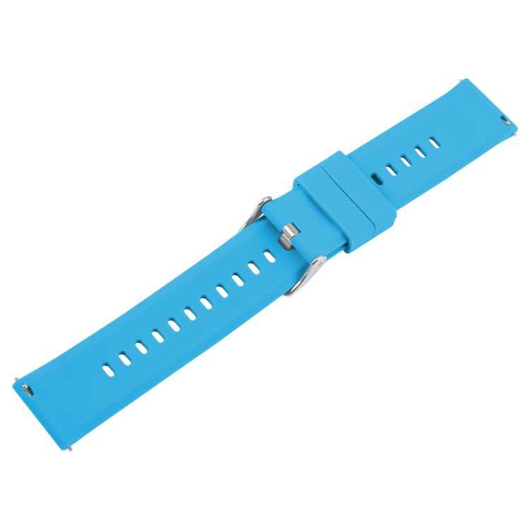 19mm Solid Color Steel Buckle Silicone Watch Band(Blue) - 20mm Bands by PMc TechLife | Online Shopping South Africa | PMc TechLife | Buy Now Pay Later Mobicred