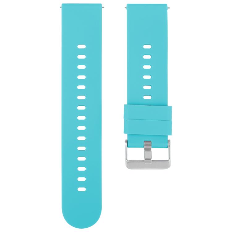 19mm Solid Color Steel Buckle Silicone Watch Band(Lake Blue) - 20mm Bands by PMc TechLife | Online Shopping South Africa | PMc TechLife | Buy Now Pay Later Mobicred