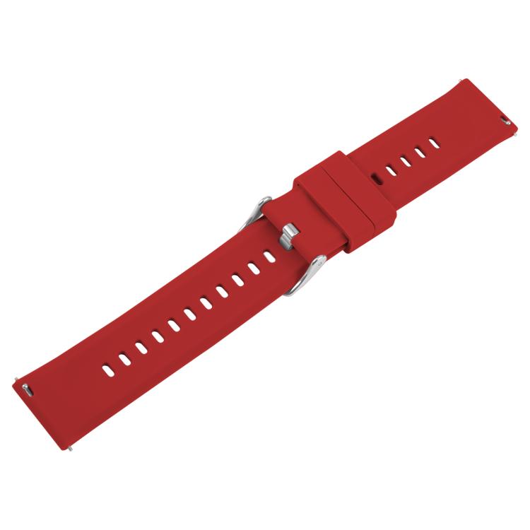 20mm Solid Color Steel Buckle Silicone Watch Band(Wine Red) - free shipping - PMc TechLife - Order now!