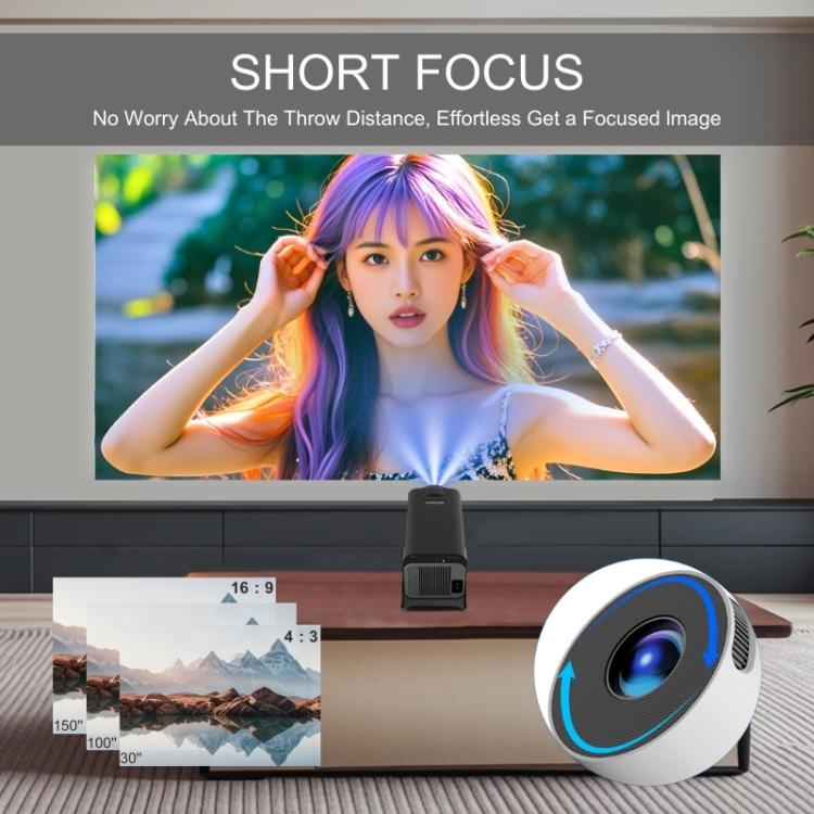 M10 1280 x 720P 200ANSI Amlogic H713 CPU Android 11.0 Smart Projector, US Plug(White) - free shipping - PMC TechLife - Order now!