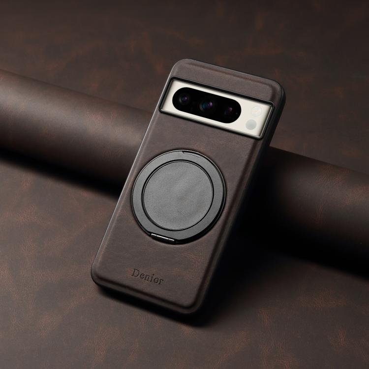 For Google Pixel 8 Pro Denior A14 Skin Feel Rotating Holder MagSafe Phone Case(Brown) - free shipping - PMC TechLife - Order now!