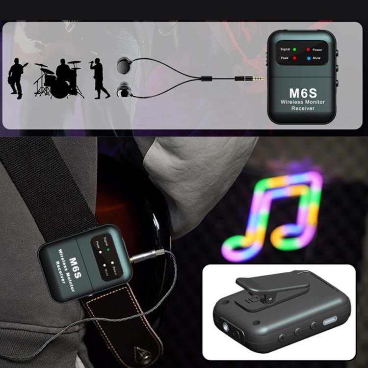 M6S Stereo Wireless In-Ear Monitor System 2.4G Transmitter & Receiver(Black) - Microphone by PMC TechLife | Online Shopping South Africa | PMC TechLife | Buy Now Pay Later Mobicred