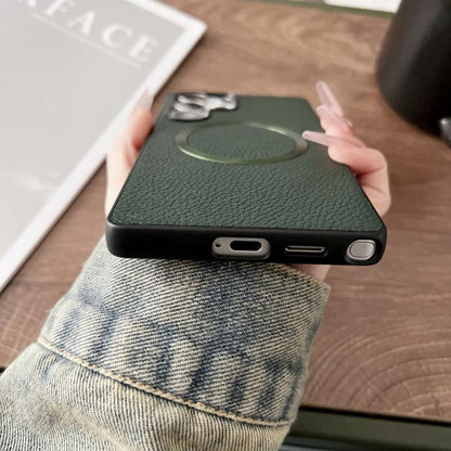 For Samsung Galaxy S25 Ultra 5G CD Magsafe Magnetic Litchi Texture Phone Case(Green) - Galaxy S25 Ultra 5G Cases by PMC Jewellery | Online Shopping South Africa | PMC Jewellery | Buy Now Pay Later Mobicred