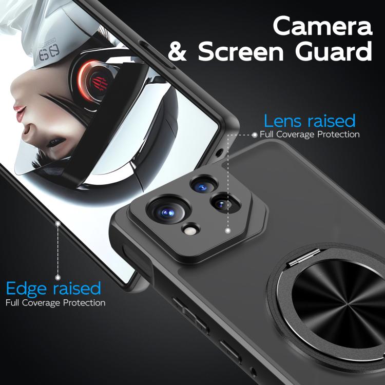 For Asus ROG Phone 8 Rotating Ring Holder TPU Hybrid PC Phone Case(Matte Black) - ASUS Cases by PMC TechLife | Online Shopping South Africa | PMC TechLife | Buy Now Pay Later Mobicred