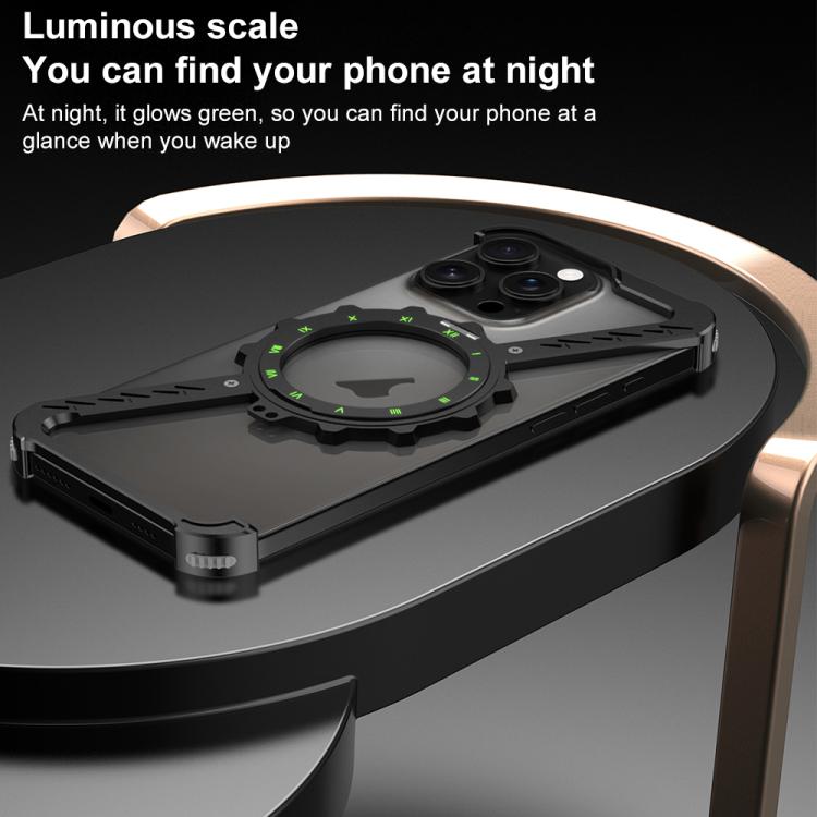 For iPhone 16 Pro Max Z-shaped Frameless Metal 360 Holder MagSafe Phone Case(Black) - iPhone 16 Pro Max Cases by PMc TechLife | Online Shopping South Africa | PMc TechLife | Buy Now Pay Later Mobicred