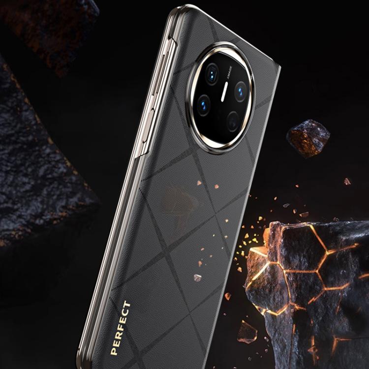 For Huawei Mate X5 Plain Leather Embossed MagSafe Magnetic Phone Leather Case(Black) - Huawei Cases by PMC TechLife | Online Shopping South Africa | PMC TechLife | Buy Now Pay Later Mobicred