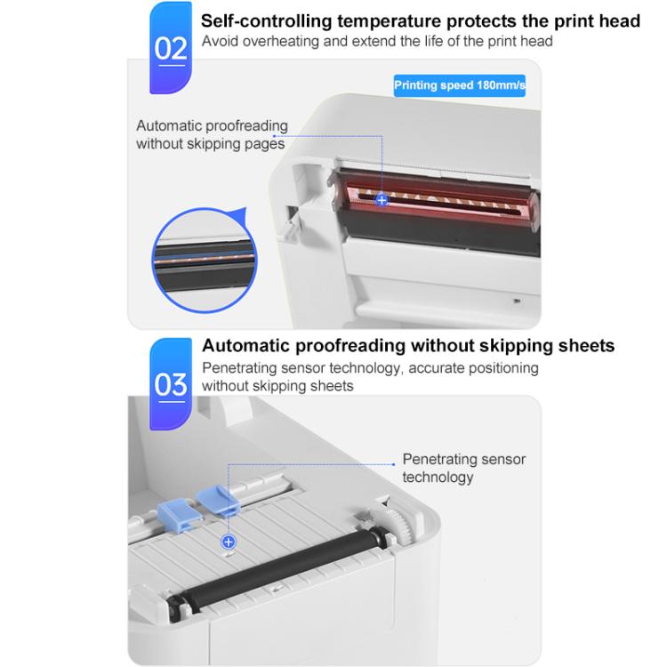 HPRT D35 Bluetooth Version Express Electronic Waybill Printer, Plug:AU Plug(White) - Printer by PMC TechLife | Online Shopping South Africa | PMC TechLife | Buy Now Pay Later Mobicred