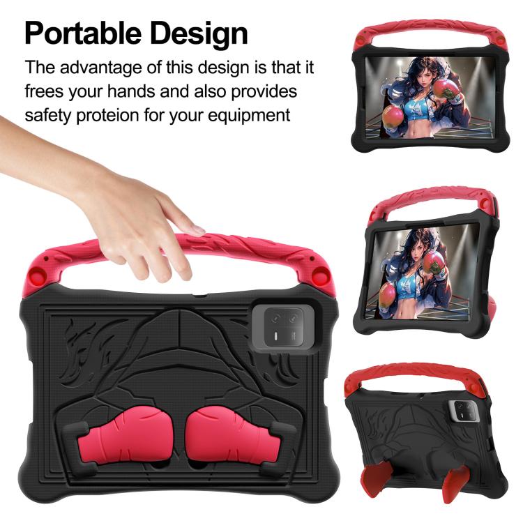 For Honor Pad X8a 11 inch Boxing Series Kickstand EVA Shockproof Tablet Case with Shoulder Strap(Black Red) - Honor by PMC TechLife | Online Shopping South Africa | PMC TechLife | Buy Now Pay Later Mobicred