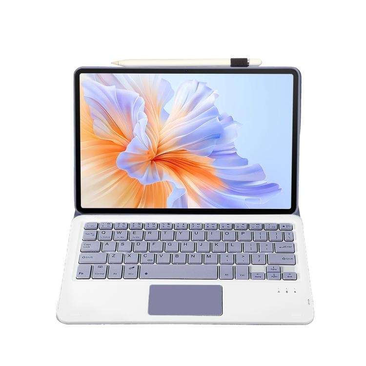 For Honor Pad V9 AH27-A Ultra-thin Detachable Bluetooth Keyboard Leather Tablet Case with Touchpad(Lavender White) - Huawei Keyboard by PMC TechLife | Online Shopping South Africa | PMC TechLife | Buy Now Pay Later Mobicred