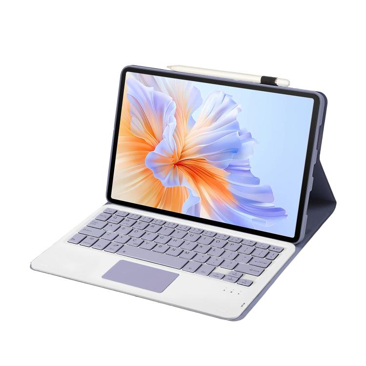 For Honor Pad V9 AH27-A Ultra-thin Detachable Bluetooth Keyboard Leather Tablet Case with Touchpad(Lavender White) - Huawei Keyboard by PMC TechLife | Online Shopping South Africa | PMC TechLife | Buy Now Pay Later Mobicred