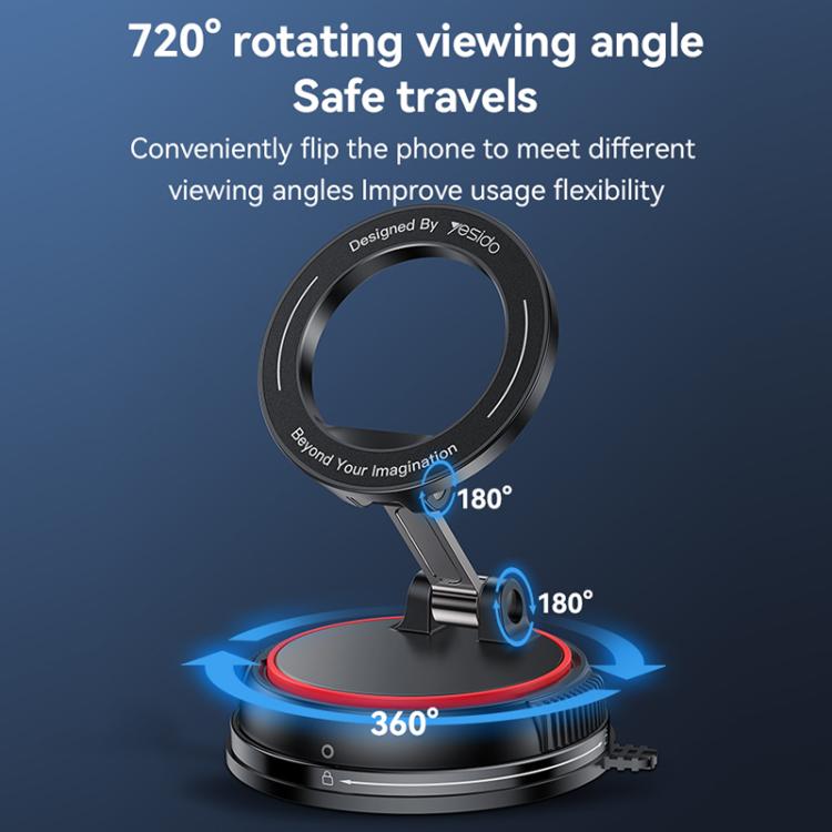 Yesido C219 Suction Cup Car MagSafe Magnetic Mobile Phone Holder(Black) - Universal Car Holders by Yesido | Online Shopping South Africa | PMc TechLife | Buy Now Pay Later Mobicred