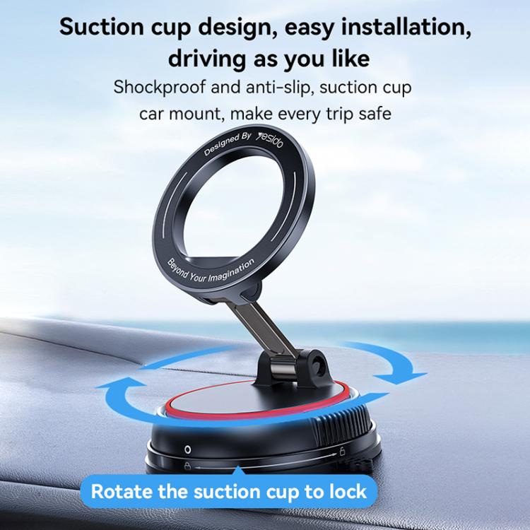 Yesido C219 Suction Cup Car MagSafe Magnetic Mobile Phone Holder(Black) - Universal Car Holders by Yesido | Online Shopping South Africa | PMc TechLife | Buy Now Pay Later Mobicred