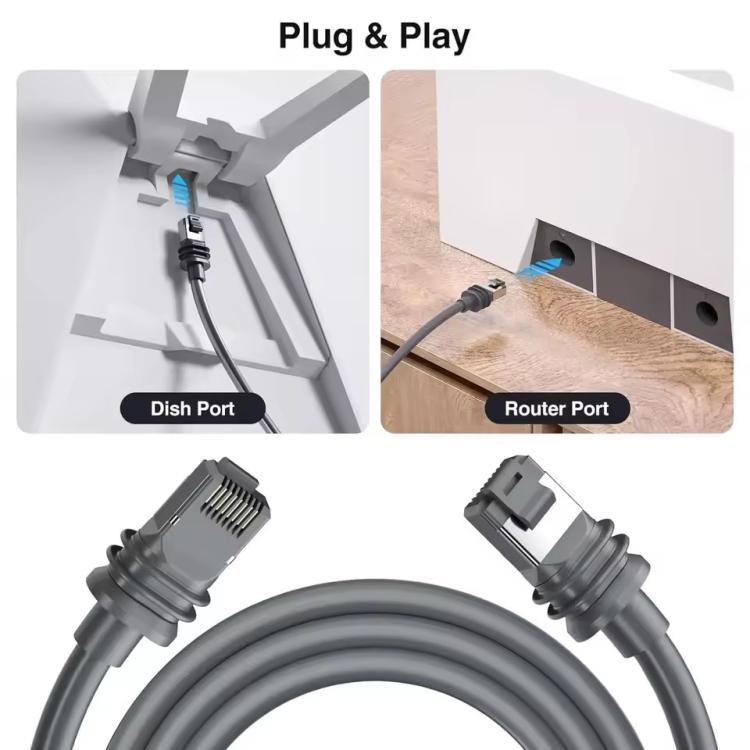 Onten SL301 Starlink Gen3 CAT6 1000Mbps Ethernet Connection Cable, Length:10m(Dark Grey) - Lan Cable and Tools by Onten | Online Shopping South Africa | PMC TechLife | Buy Now Pay Later Mobicred