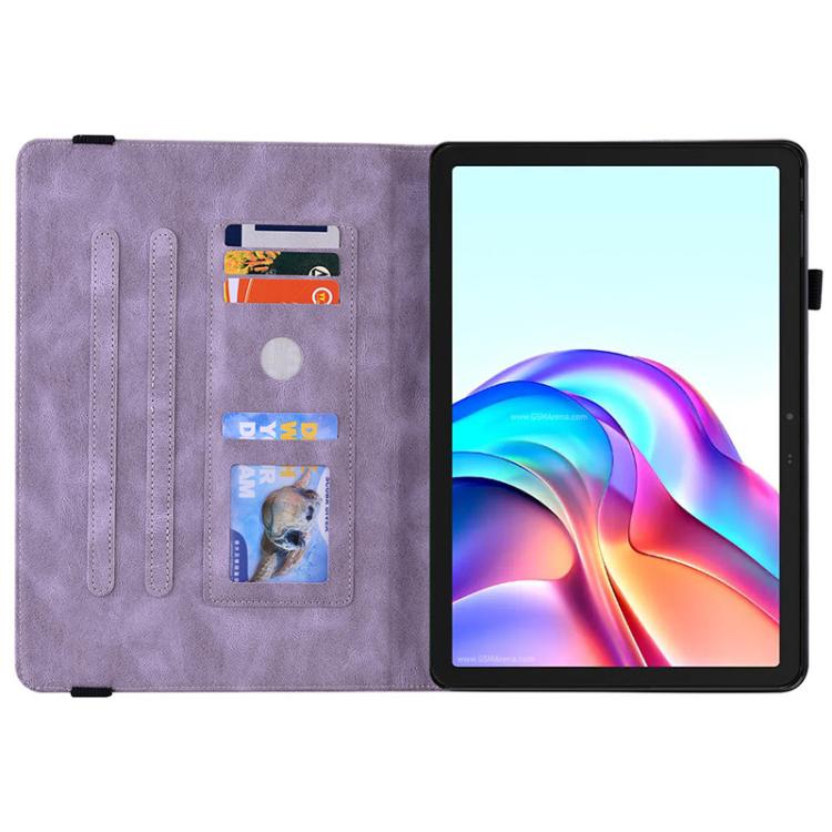 For Tecno Megapad 11 Butterfly Flower Embossed Leather Tablet Case(Purple) - Others by PMC TechLife | Online Shopping South Africa | PMC TechLife | Buy Now Pay Later Mobicred